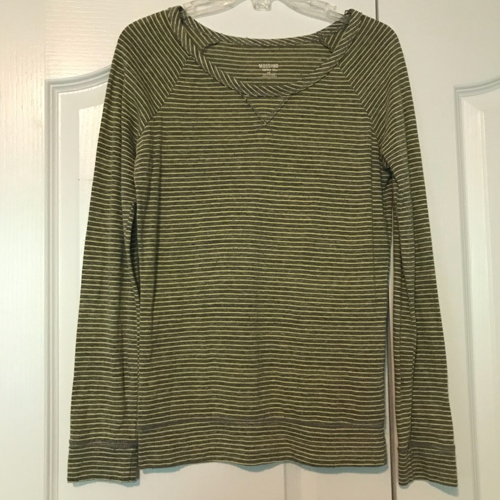Mossimo Yellow Striped Long-Sleeve Tee
